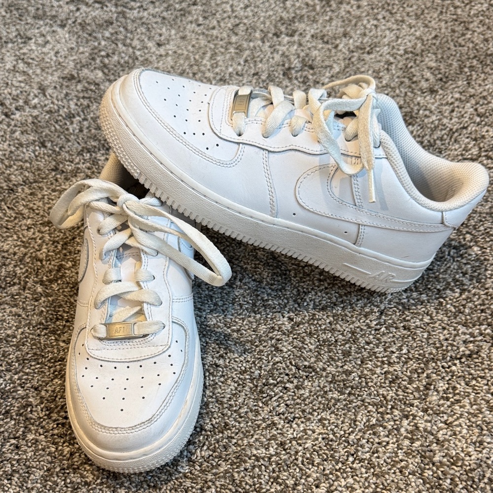 Nike Air Force 1’s  All-White Low-Top Sneakers